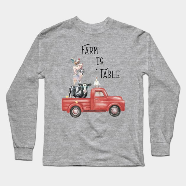 Farm Animal Family B1 Long Sleeve T-Shirt by Jean Plout Designs